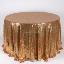 Seam joint Big   Round Duchess Sequin Tablecloth to floor